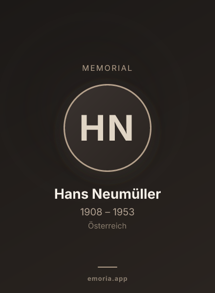 Memorial portrait of Hans Neumüller