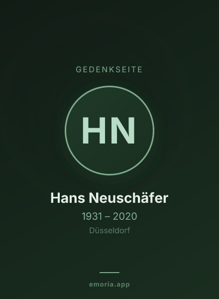 Gedenkportrait von Hans Neuschäfer