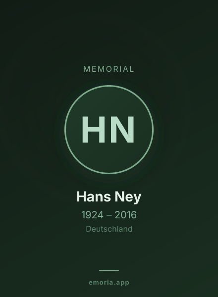 Memorial portrait of Hans Ney