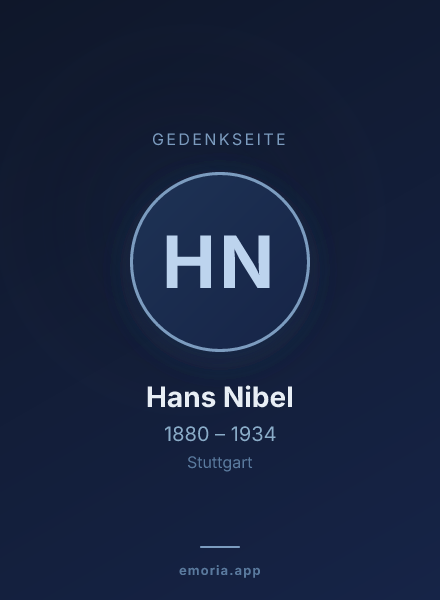 Gedenkportrait von Hans Nibel