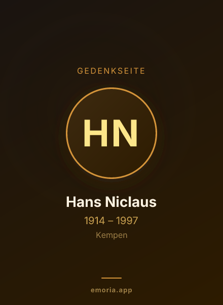 Gedenkportrait von Hans Niclaus