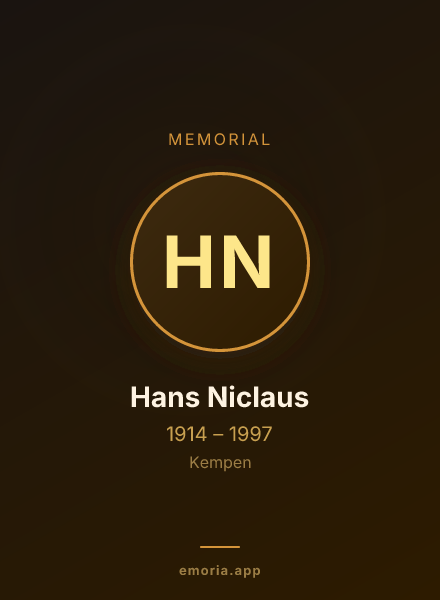 Memorial portrait of Hans Niclaus