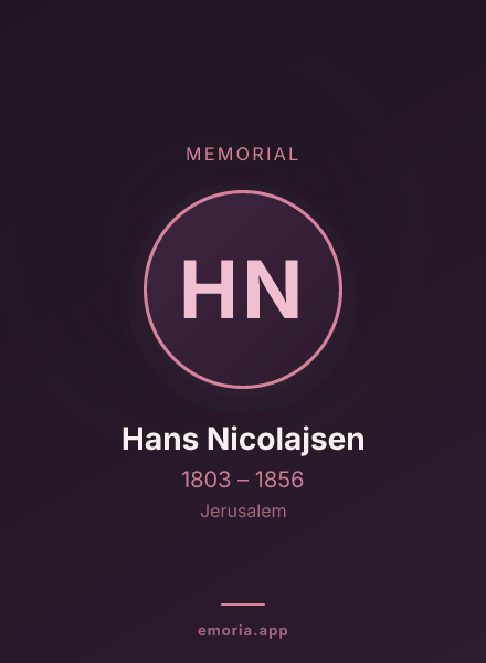 Memorial portrait of Hans Nicolajsen