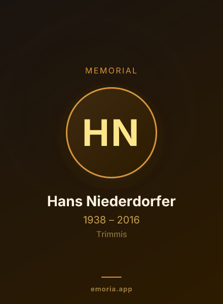 Memorial portrait of Hans Niederdorfer