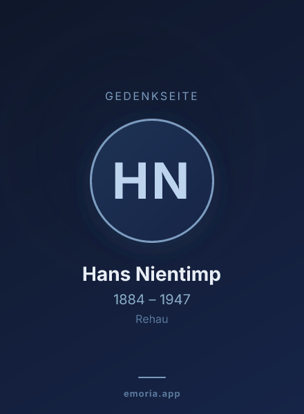 Gedenkportrait von Hans Nientimp