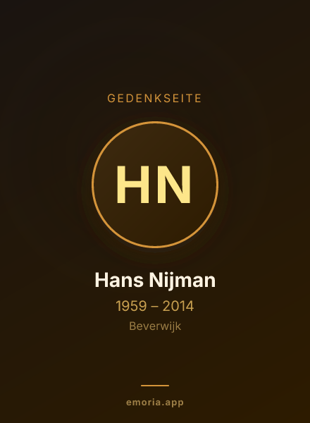 Gedenkportrait von Hans Nijman