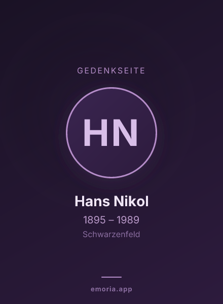 Gedenkportrait von Hans Nikol