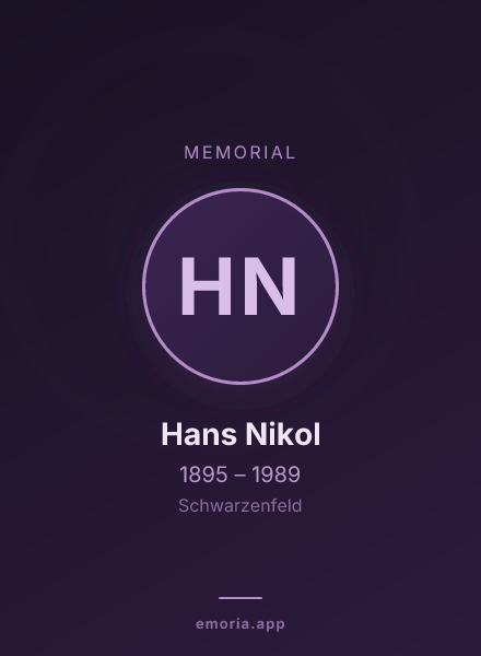 Memorial portrait of Hans Nikol