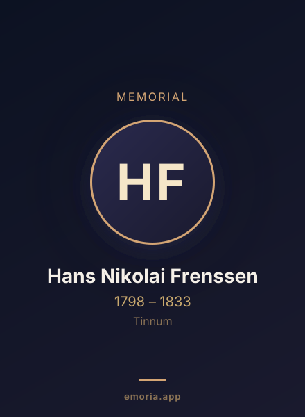 Memorial portrait of Hans Nikolai Frenssen