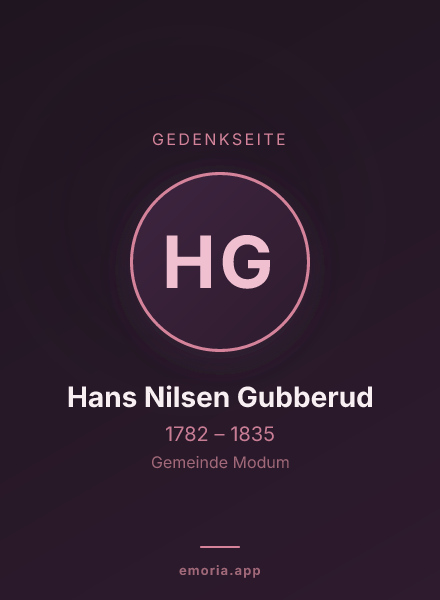 Gedenkportrait von Hans Nilsen Gubberud