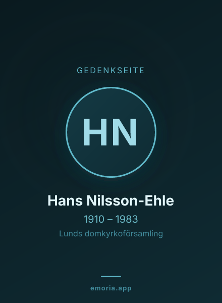 Gedenkportrait von Hans Nilsson-Ehle