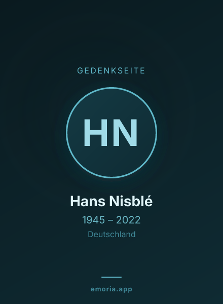 Gedenkportrait von Hans Nisblé