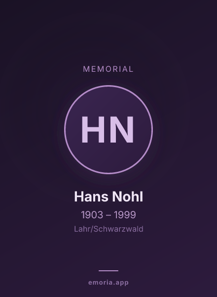 Memorial portrait of Hans Nohl