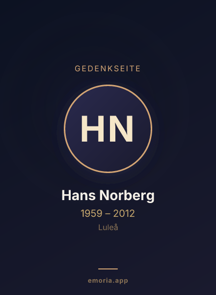 Gedenkportrait von Hans Norberg