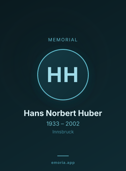 Memorial portrait of Hans Norbert Huber
