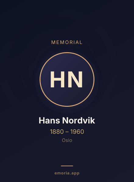 Memorial portrait of Hans Nordvik