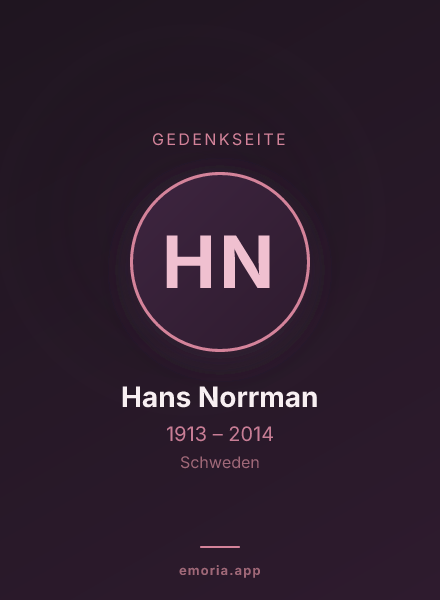Gedenkportrait von Hans Norrman