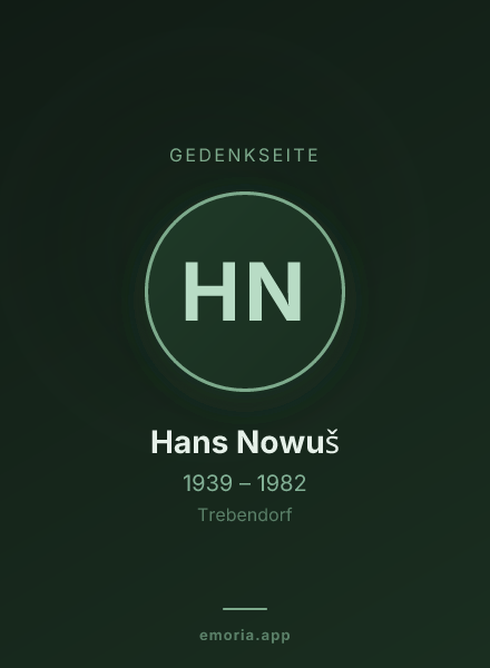 Gedenkportrait von Hans Nowuš