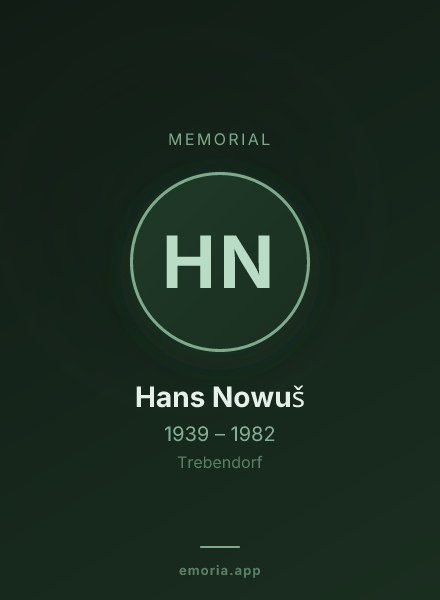 Memorial portrait of Hans Nowuš