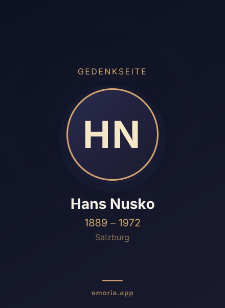 Gedenkportrait von Hans Nusko