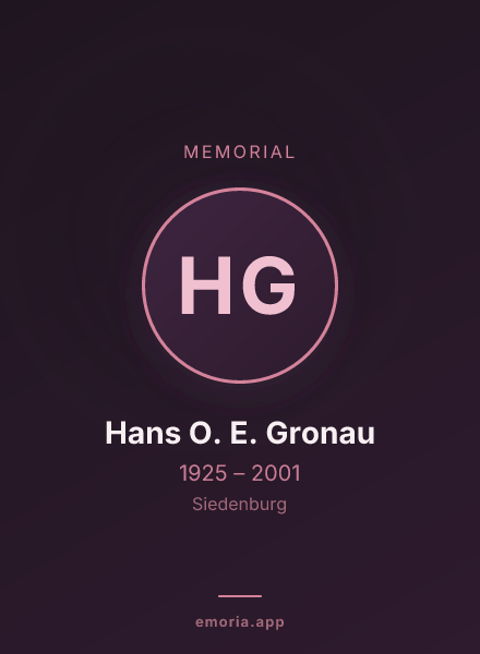 Memorial portrait of Hans O. E. Gronau
