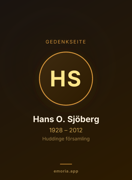 Gedenkportrait von Hans O. Sjöberg
