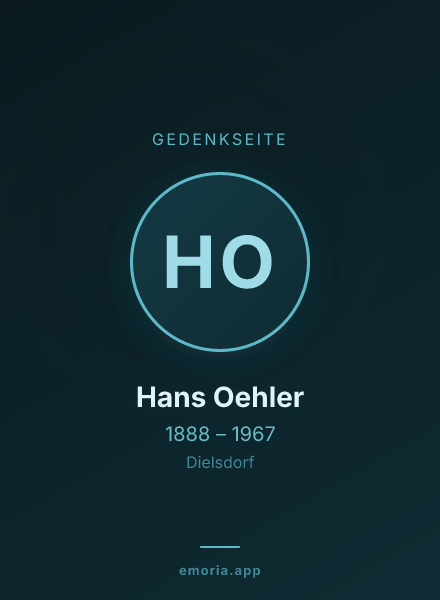 Gedenkportrait von Hans Oehler