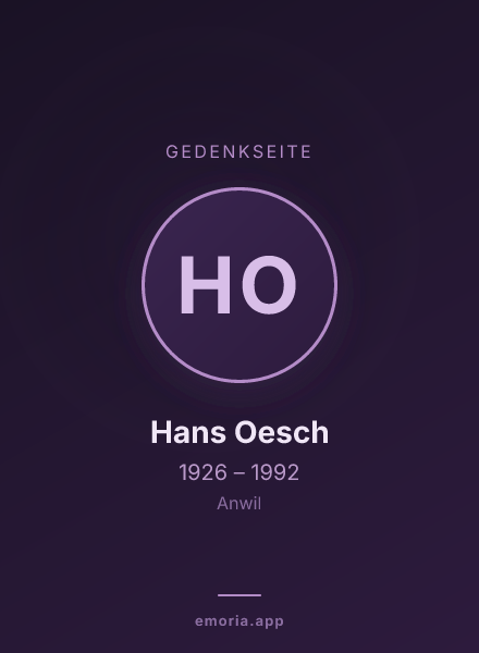 Gedenkportrait von Hans Oesch