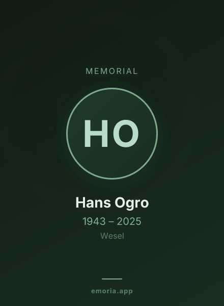 Memorial portrait of Hans Ogro