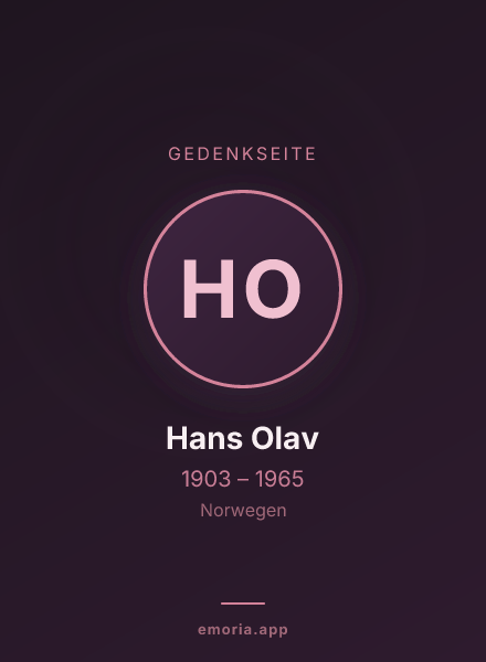 Gedenkportrait von Hans Olav