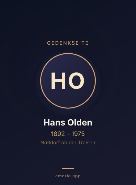 Gedenkportrait von Hans Olden