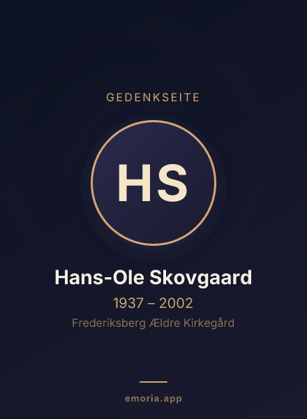 Gedenkportrait von Hans-Ole Skovgaard