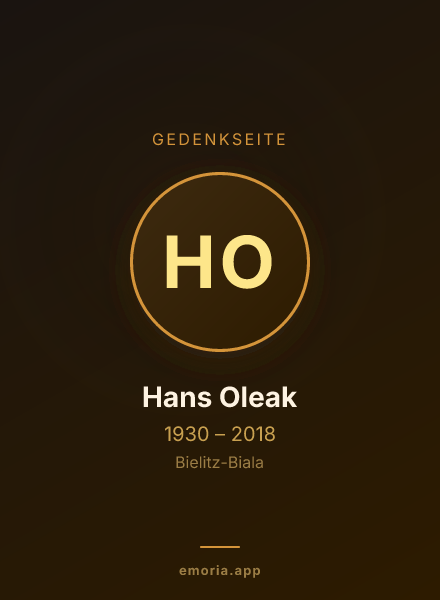Gedenkportrait von Hans Oleak