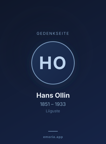 Gedenkportrait von Hans Ollin