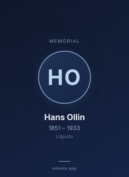 Memorial portrait of Hans Ollin