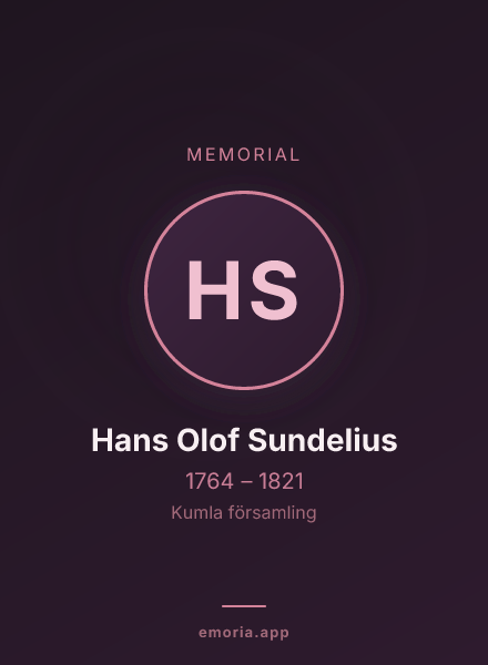 Memorial portrait of Hans Olof Sundelius