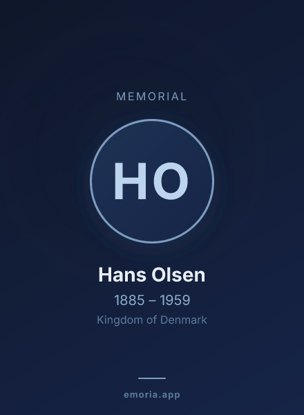 Memorial portrait of Hans Olsen