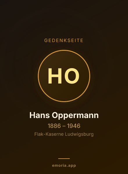 Gedenkportrait von Hans Oppermann