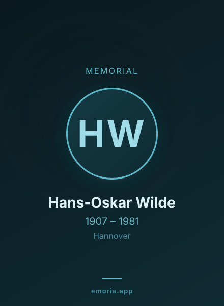 Memorial portrait of Hans-Oskar Wilde