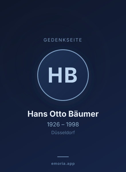 Gedenkportrait von Hans Otto Bäumer