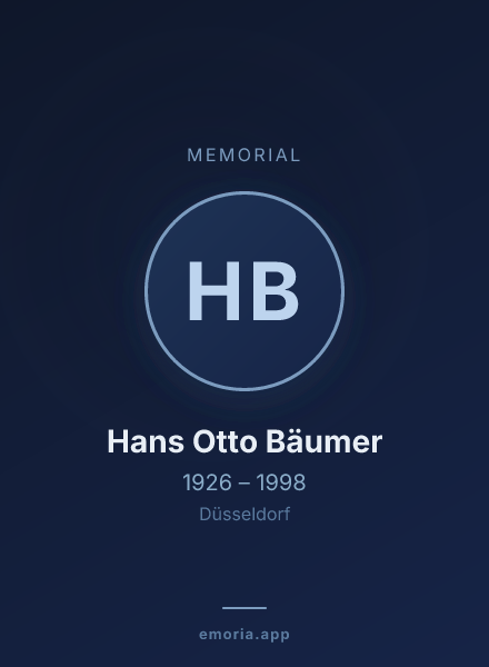 Memorial portrait of Hans Otto Bäumer