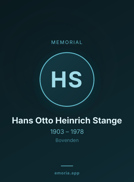 Memorial portrait of Hans Otto Heinrich Stange