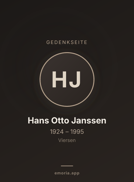Gedenkportrait von Hans Otto Janssen
