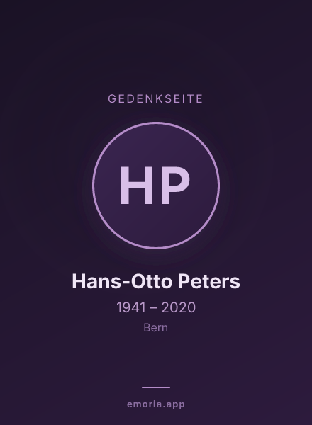 Gedenkportrait von Hans-Otto Peters