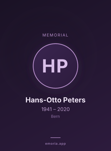 Memorial portrait of Hans-Otto Peters