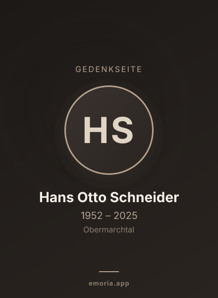 Gedenkportrait von Hans Otto Schneider