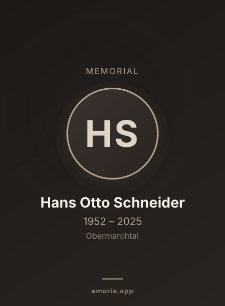 Memorial portrait of Hans Otto Schneider