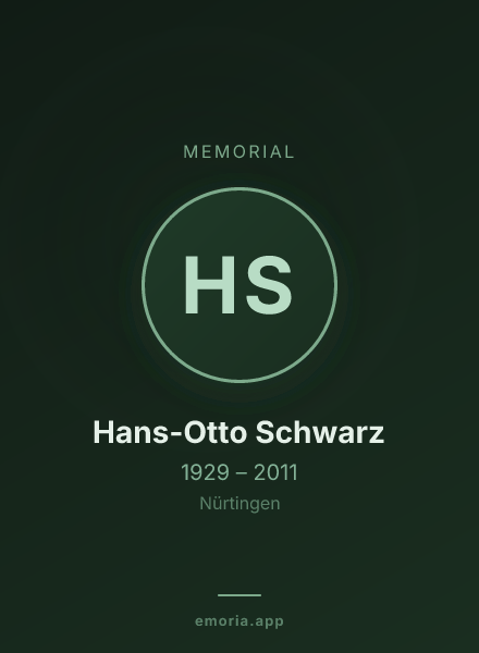 Memorial portrait of Hans-Otto Schwarz