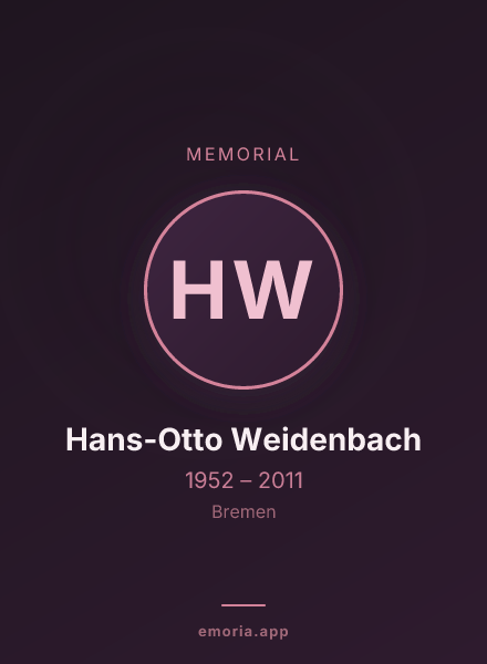 Memorial portrait of Hans-Otto Weidenbach