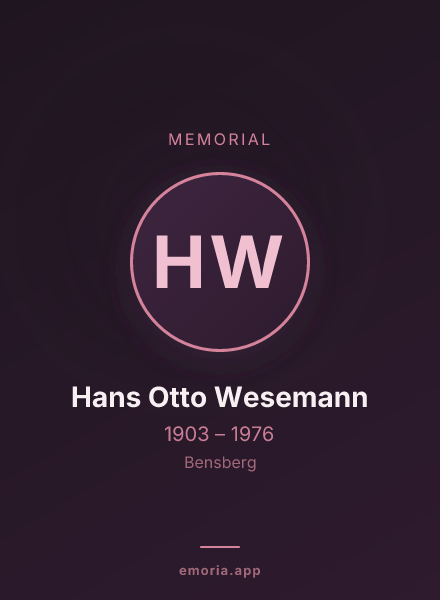 Memorial portrait of Hans Otto Wesemann